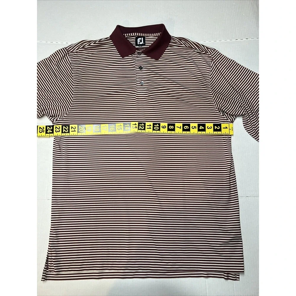 Footjoy Golf Polo Shirt Men's Large Richland  Embroidered Sleeve Striped - Picture 5 of 16
